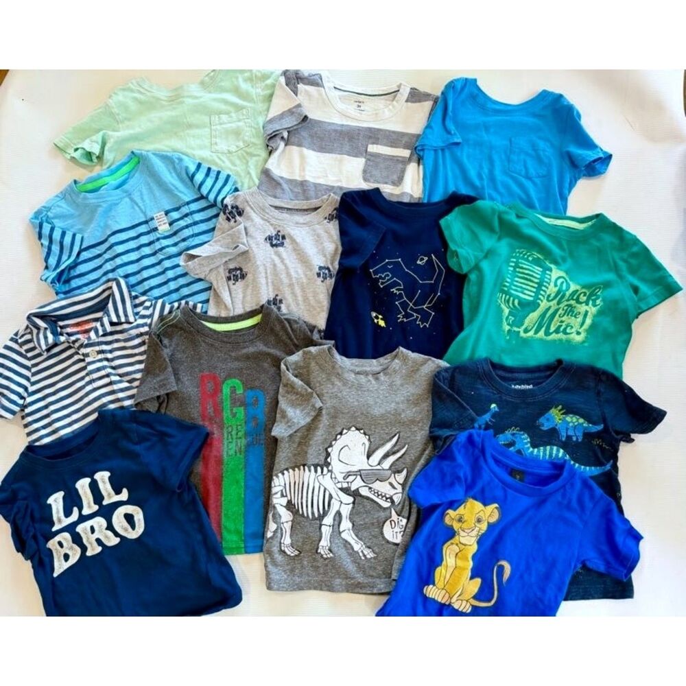 Boys 3T T Shirt Lot 13 Pc, Carter’s Cat & Jack Old Navy OshKosh Dinosaur Disney